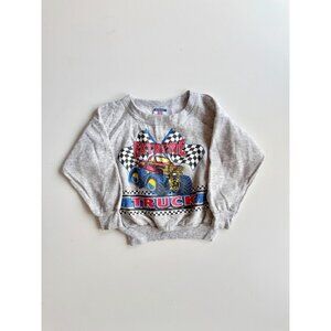 Vintage Boy's ATHLETIC WORKS Grey Extreme Truck Crew Neck Sweatshirt, Size 4